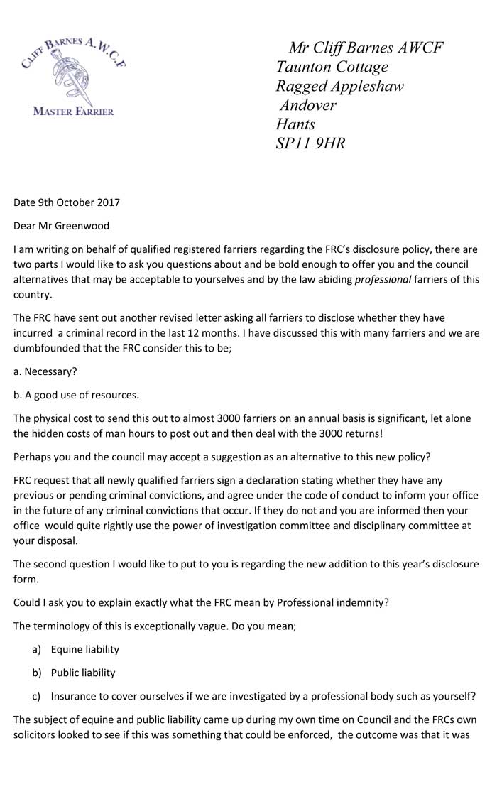 Open letter to FRC Disclosure Policy Open letter to FRC Disclosure Policy